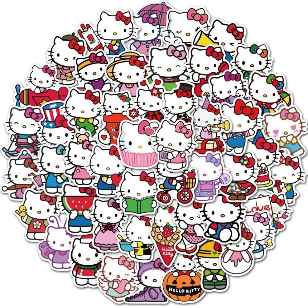 5 random hello kitty stickers